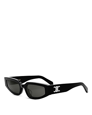 Shop Celine Triomphe Geometric Sunglasses, 54mm In Black/gray Solid