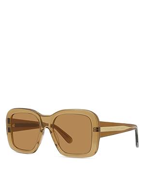 Shop Stella Mccartney Square Sunglasses, 55mm In Beige/brown Solid