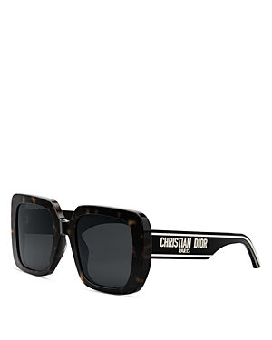 Shop Dior Wil S3u Geometric Sunglasses, 55mm In Dark Havana/gray Solid