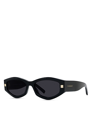 Shop Givenchy Gv Day Geometric Sunglasses, 54mm In Black/gray Solid