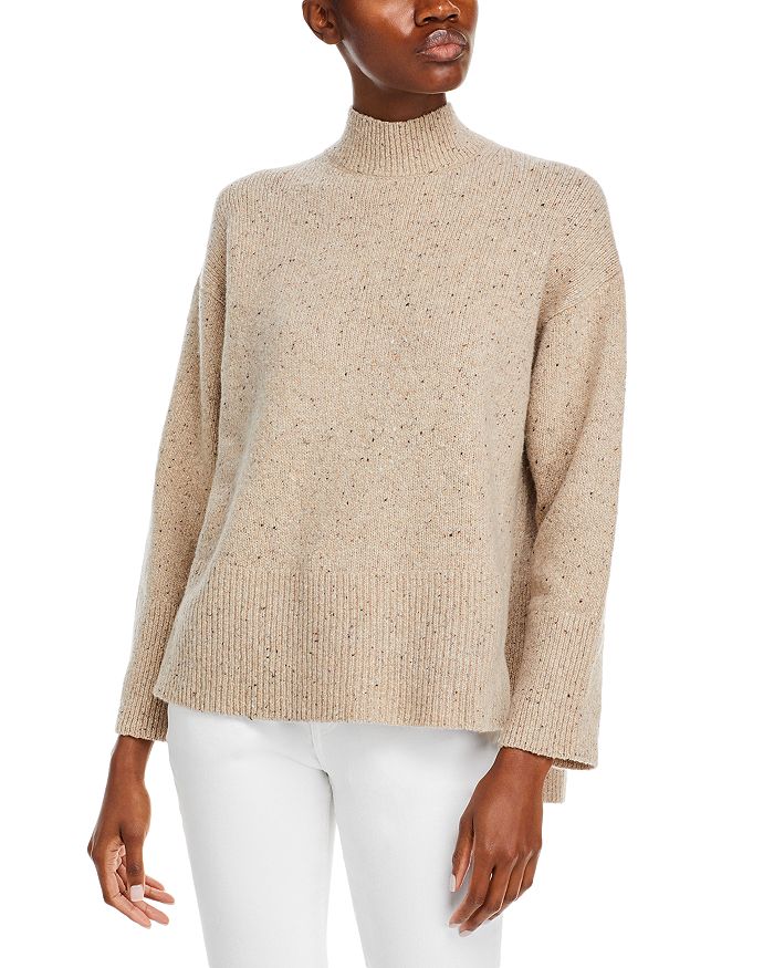 Dropped shoulder shop mock neck sweater