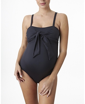 Classic Maternity One Piece Swimsuit with Central Bow