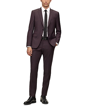 Shop Hugo Boss Tic Weave Slim Fit Suit In Dark Red