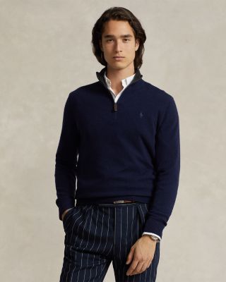 Polo Ralph Lauren Cashmere Regular Fit Quarter Zip Mock Neck Sweater - Exclusive