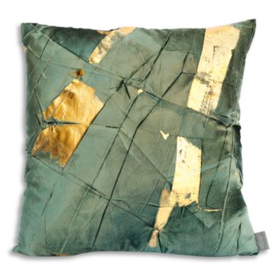 Aviva Stanoff - Gold Facet Cinder Hand-Painted Velvet Pillow, 20" x 20"