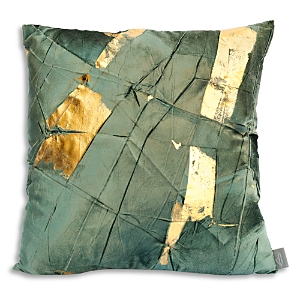 Aviva Stanoff Gold Facet Cinder Hand-painted Velvet Pillow, 20 X 20