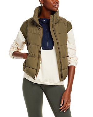 Aqua Boxy Puffer Vest - 100% Exclusive In Army Green