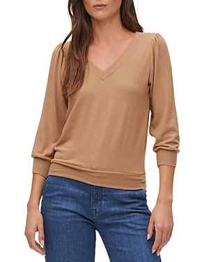 Michael Stars Gabriella V Neck Top In Camel