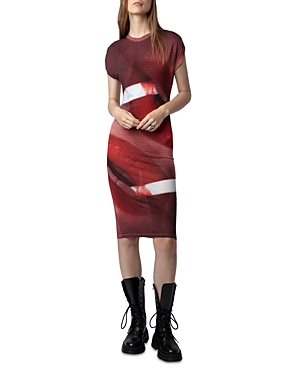Zadig & Voltaire Adoni Photograph-print Midi Dress In Multicolor