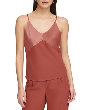 Dkny Mixed Media Camisole In Brick Lane