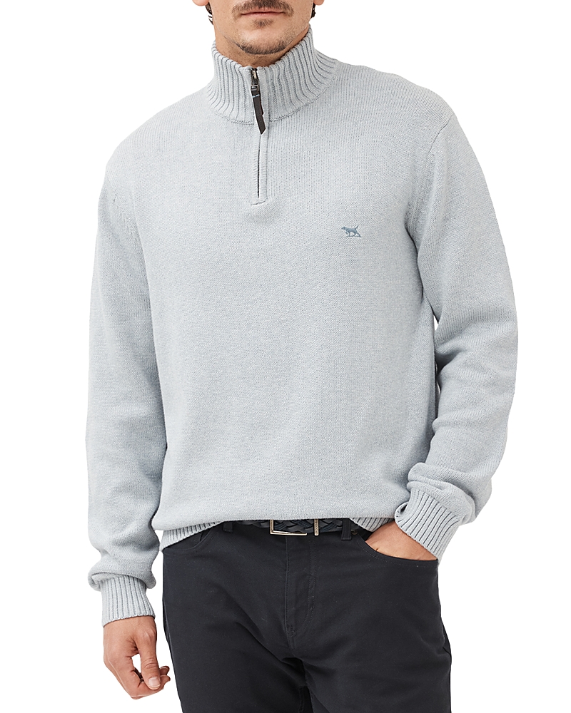 Rodd & Gunn Cashmere Merino Half-zip Sweater In Sky