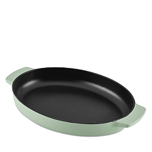 Anolon 2 Qt Oval Cast Iron Roasting Pan In Green
