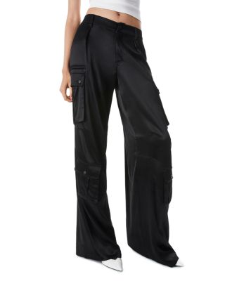 Alice and Olivia Joette Satin Wide Leg Cargo Pants | Bloomingdale's