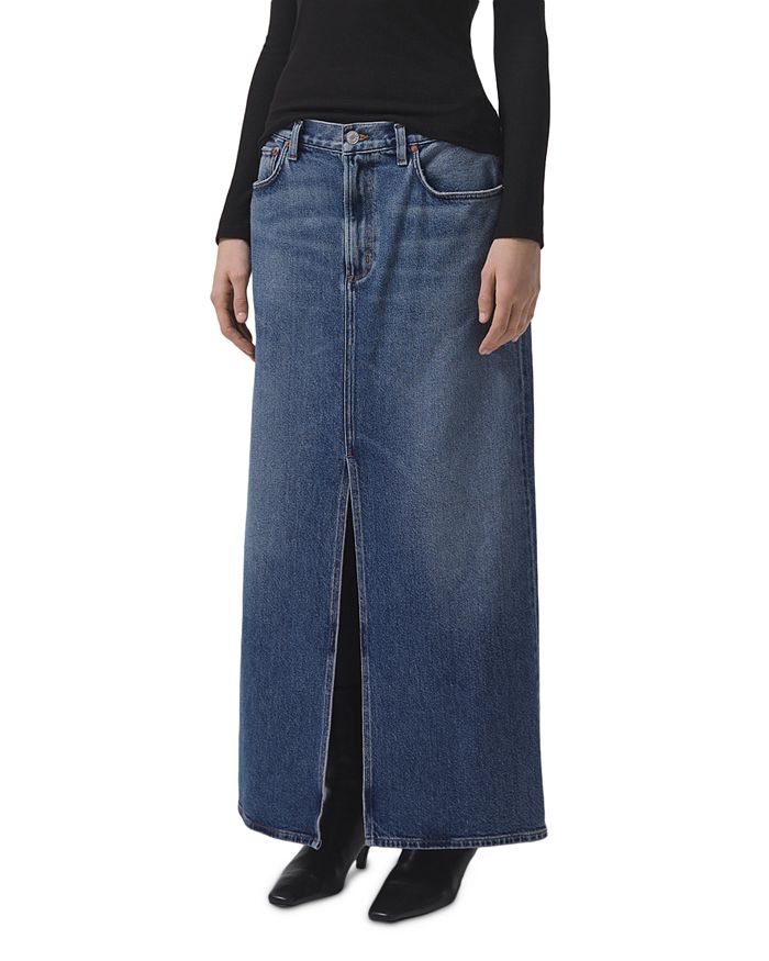 AGOLDE Leif Cotton Denim Skirt | Bloomingdale's