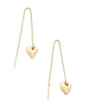 Aqua Heart Threader Earrings In 14k Gold Plated - 100% Exclusive