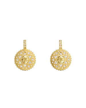 Shop Temple St Clair 18k Yellow Gold Diamond Orbit Star Drop Earrings