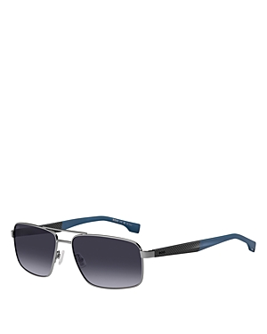 Boss Rectangle Aviator Sunglasses, 59mm