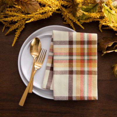 Russet Harvest Woven Plaid Napkins, Set of 8