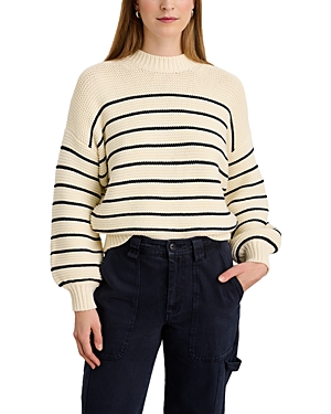 ALEX MILL COTTON BUTTON BACK CREWNECK SWEATER