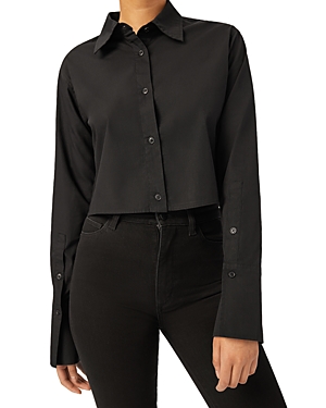 Dl1961 Lisette Silk Cropped Shirt In Black