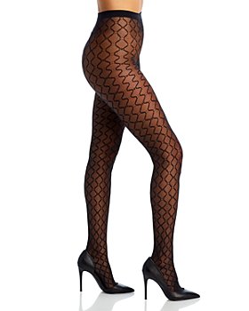 Buy Wolford Wo Gabrielle Patterned Tights - Black At 59% Off
