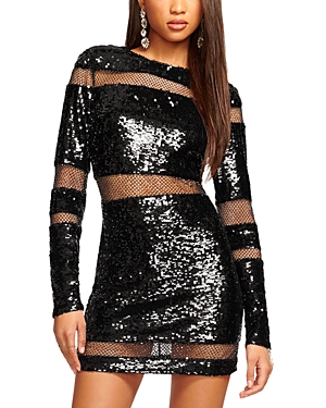 Ramy Brook Maggie Mesh Inset Sequined Dress