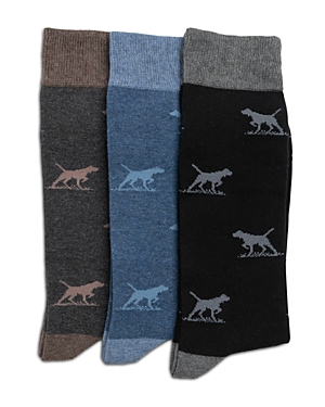 Rodd & Gunn Dogs-a-plenty Assorted 3-pack Cotton Blend Crew Socks In Biz Multi