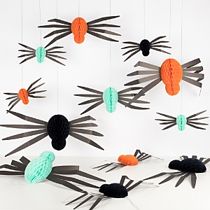 Meri Meri Hanging Honeycomb Spider Decorations In Black