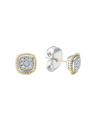 18K Yellow Gold & Sterling Silver Rittenhouse Diamond Cluster Stud Earrings