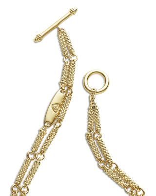 18K White & Yellow Gold Signature Caviar Diamond Bezel Two Row Bracelet