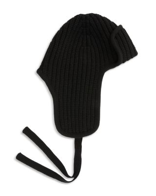 Wool Ribbed Aviator Hat