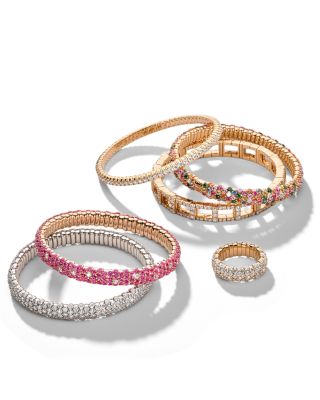 18K Yellow Gold Stretch Diamond Band Ring