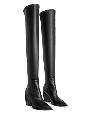Allsaints Women's Lara Pointed Toe High Heel Boots In Black