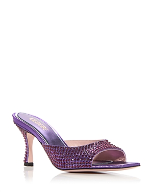 Gedebe Women's Dita Embellished High Heel Slide Sandals In Purple