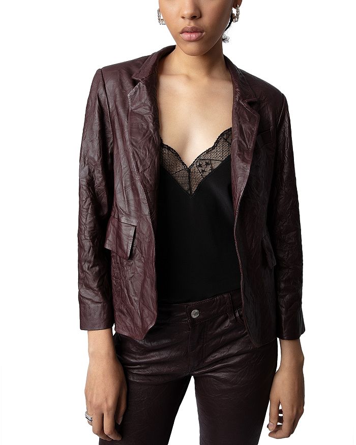 Zadig Voltaire Verys Crushed Leather Jacket Bloomingdale s