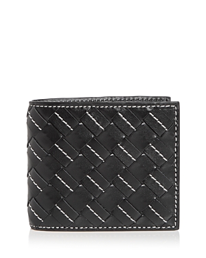 Bottega Veneta Intrecciato Leather Bifold Wallet In Beige/black