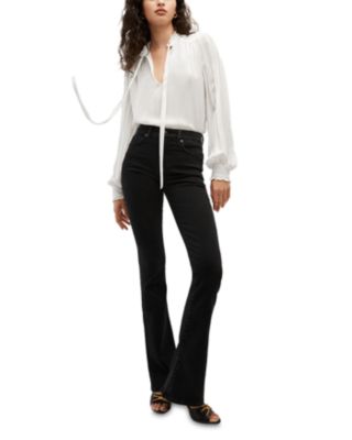 Beverly High Rise Flare Jeans in Washed Onyx