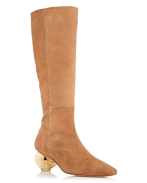 Cult Gaia Zuri Suede Knee Boots In Camel