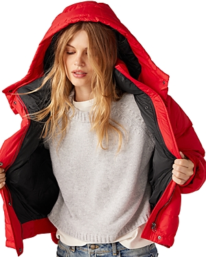 Ba&sh Zeo Cropped Puffer Jacket In Red