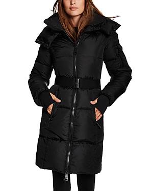 Noho Belted Hooded Long Puffer Coat