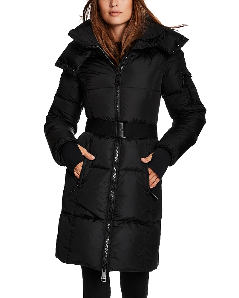 Sam . Luxe Long Noho Water Resistant Down Puffer Coat In Black