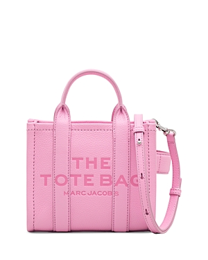 Marc Jacobs The Leather Mini Tote In Fluro Candy Pink/nickel