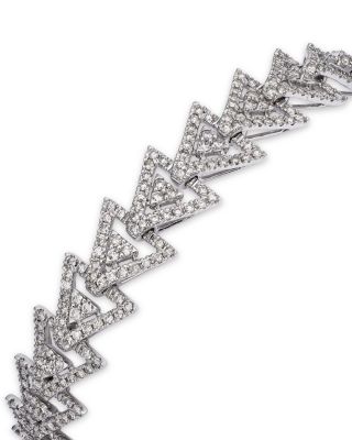 Diamond Triangle Link Bracelet in 14K White Gold, 4.0 tcw
