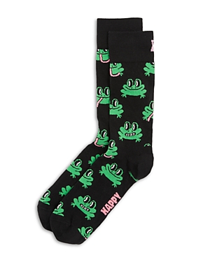 Shop Happy Socks Frogs Crew Socks In Black