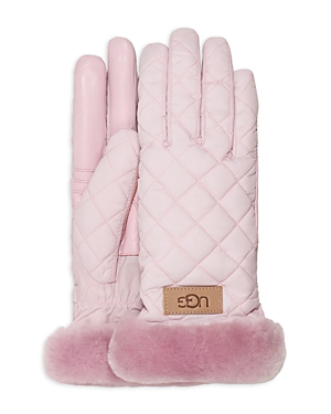 Shop Ugg Quilted Performance Gloves In Pink