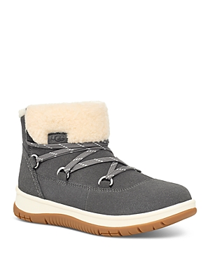 Shop Ugg Women's Lakesider Heritage Lace Up Cold Weather Boots In Charcoal