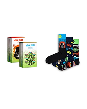 Shop Happy Socks Star Wars Crew Socks Gift Set, Pack Of 3 In Black