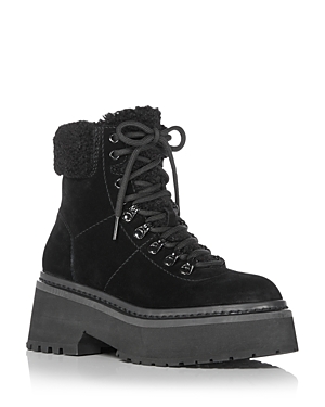 Shop Aqua Women's Thea Lace Up Cold Weather Boots - 100% Exclusive In Black Suede