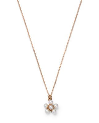 Bloomingdale's Fine Collection - Cultured Freshwater Pearl Flower Pendant Necklace in 14K Yellow Gold, 18"