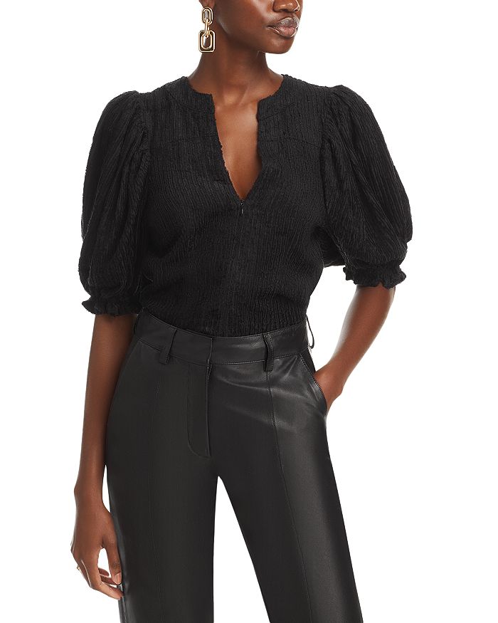 Stellah Puff Sleeve Velvet Top Bloomingdale's
